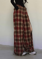 BF 스타일 두꺼운 와이드 레그 팬츠